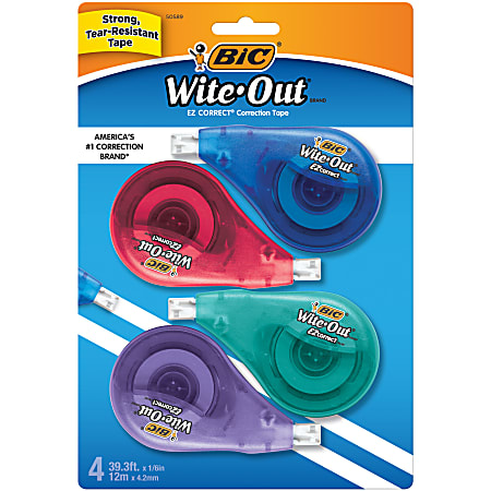 Correction Tape, White Out Tape 4-Count, White Out Correction Tape (Blue) :  : Home & Kitchen