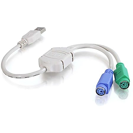 C2G - Keyboard / mouse adapter - USB (M) to PS/2 (F) - 1 ft - beige