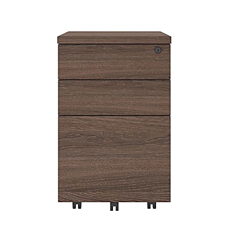 Ameriwood™ Home AX1 19-15/16"D Vertical 3-Drawer Mobile File Cabinet, Medium Brown