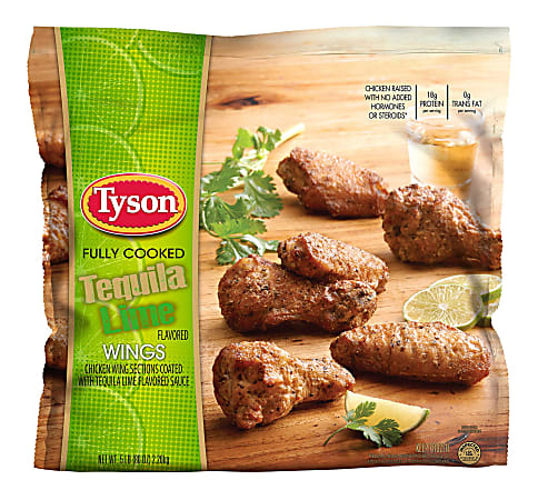 Tyson Fully Cooked Tequila Lime Chicken Wings, 5 Lb