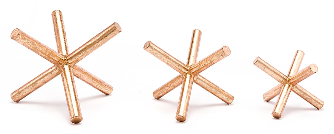 Zuo Modern Asterix Sculptures, Copper, Set Of 3 Sculptures