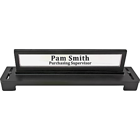 Advantus 2-sided Cubicle Wall Sign - 1 Each - 3" Width x 2.5" Height - 8.25" Holding Width x 1.38" Holding Height - Adjustable - Plastic - Black