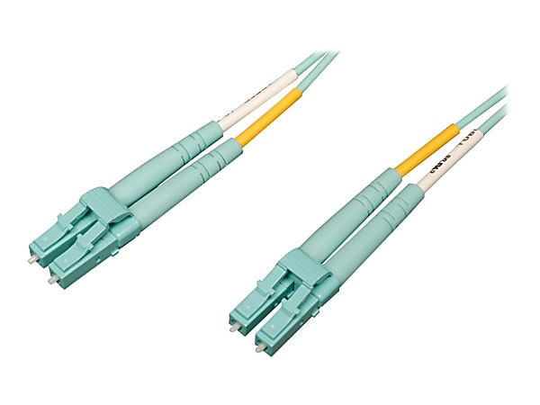 Eaton Tripp Lite Series 10Gb/40Gb/100Gb Duplex Multimode 50/125 OM4 LSZH Fiber Patch Cable (LC/LC), Aqua, 1M (3.3 ft.) - Patch cable - LC multi-mode (M) to LC multi-mode (M) - 1 m - fiber optic - duplex - 50 / 125 micron - OM4 - aqua