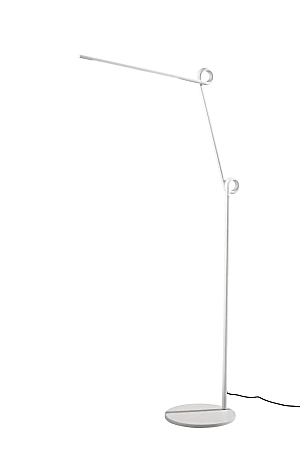 Adesso ADS360 Knot LED Floor Lamp, Adjustable, 69-1/2”H, Frosted Shade/White Base