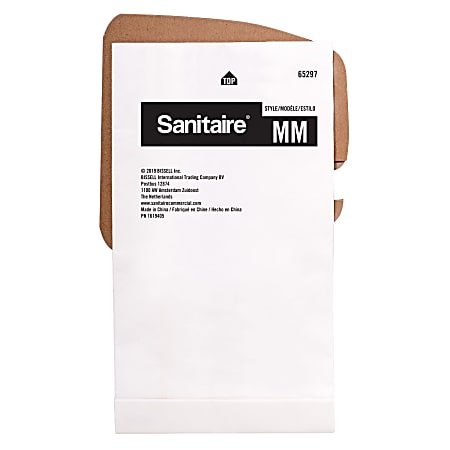 Sanitaire MM Paper Vacuum Bags, 2.6-Quart, White, Pack Of 5 Bags