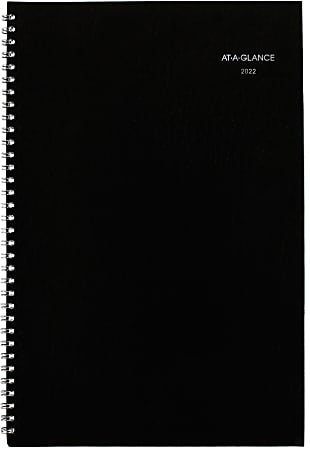 AT-A-GLANCE® 14-Month DayMinder Monthly Planner, 8" x 12", Black, December 2021 To January 2023, SK200