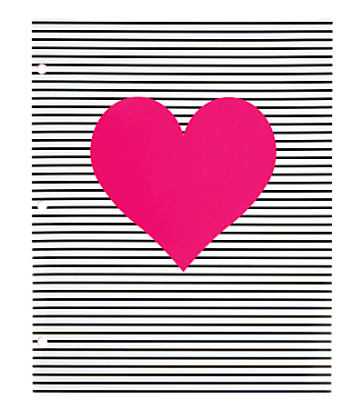 Divoga® Heart Folder, 8 1/2" x 11", Black