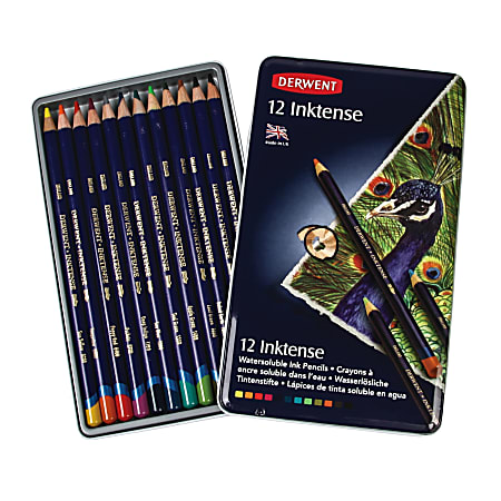 Derwent Inktense Pencil Set Assorted Colors Set Of 12 Pencils - Office Depot