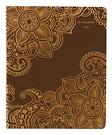 AT-A-GLANCE® Henna 13-Month Weekly/Monthly Planner, 8-1/2" x 11", Brown, January 2020 To January 2021, 551-905