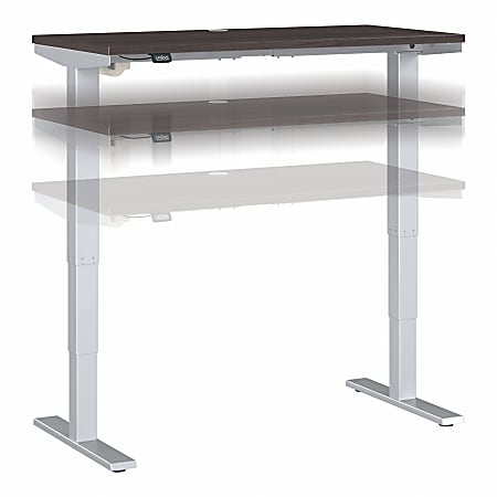 Move 40 Series by Bush Business Furniture Electric 48"W Height-Adjustable Standing Desk, 48" x 24", Storm Gray/Cool Gray Metallic, Standard Delivery