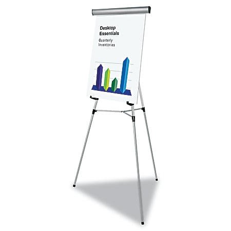MasterVision® Flex Lightweight Telescoping 3-Leg Display Easel, 34" To 63" High, Aluminum, Silver