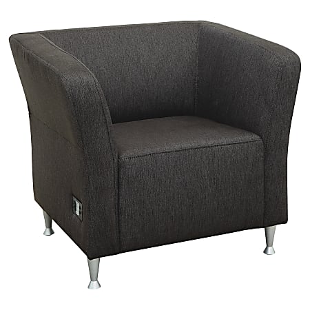 Lorell® Fuze Modular Lounge Chair, Upholstered, Brown