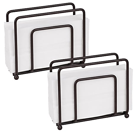 Mind Reader Cocktail Napkin Holders, 5”H x 6”W x 2”D, Brown, Pack Of 2 Holders