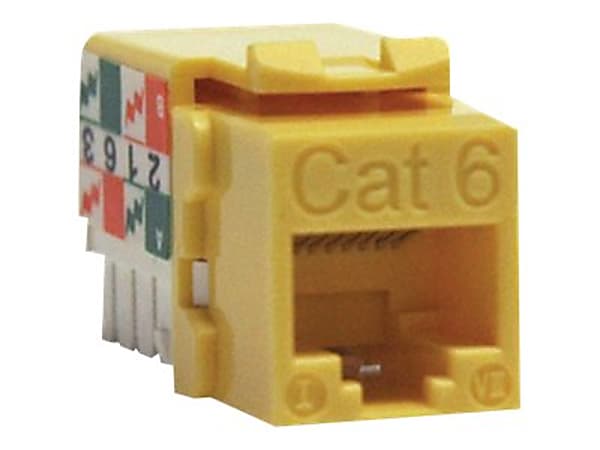 Tripp Lite Cat6/Cat5e 110 Punch Down Keystone Jack - Modular insert - CAT 6 - RJ-45 - yellow