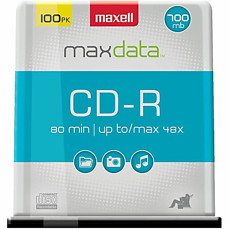 Maxell&reg; CD-R Media Spindle, 700MB/80 Minutes, Pack Of 100