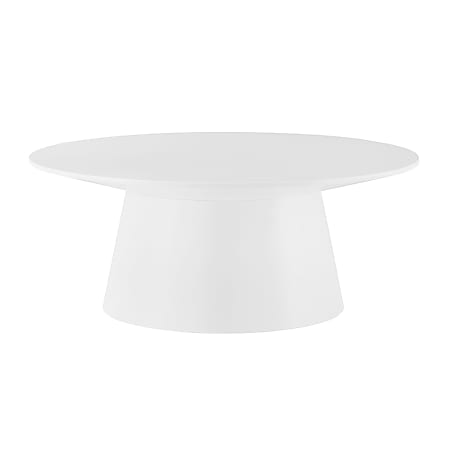 Eurostyle Welsey Round Coffee Table, 14”H x 35-1/2”W x 35-1/2”D, White