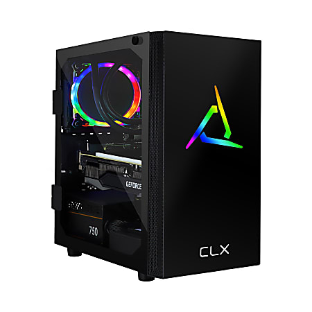 CLX SET TGMSETRTH0C19BM Liquid-Cooled Gaming Desktop PC, AMD Ryzen 7, 16GB Memory, 2TB Hard Drive/480GB Solid State Drive, Windows® 10 Home