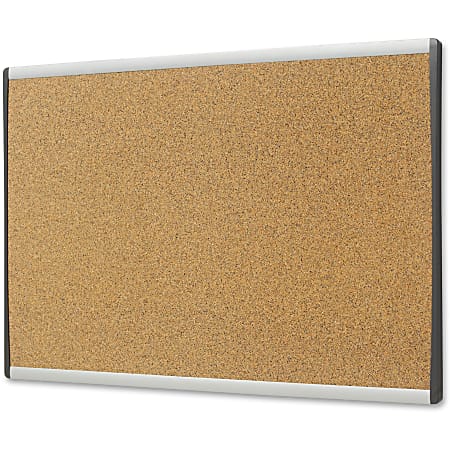 Corksidol Bulletin Bar Strip, Cork Board, Cork Strips, 36 x 1, Classroom, Office, Walls, Cubicle, Aluminum Frame,2 Pack, Silver