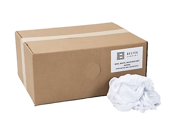 Beltex Reusable New, White, Bleached Knit 20 pound box