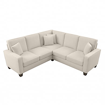 Bush® Furniture Stockton 87"W L-Shaped Sectional Couch, Cream Herringbone, Standard Delivery