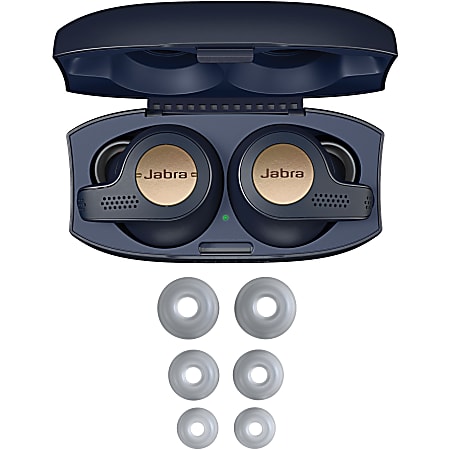 Jabra Elite Active 65t Earset - Stereo - Wireless - Bluetooth - 32.8 ft - 16 Ohm - 20 Hz - 20 kHz - Earbud - Binaural - In-ear - MEMS Technology, Noise Reduction Microphone - Copper Blue