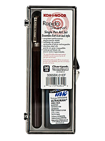 Koh-I-Noor Rapidosketch Technical Pen Set, 0.25 mm, Black Ink
