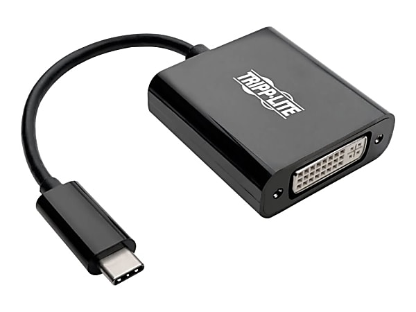 Tripp Lite USB C to DVI Adapter Converter, USB 3.1, Thunderbolt 3, 1080p - M/F, Black, USB Type C, USB-C, USB Type-C - DVI/USB for Smartphone, Chromebook, Projector, Monitor, Video Device, Notebook, Tablet, MacBook - 640 MB/s - 6" - 1 x DVI-D (Dual-Link)