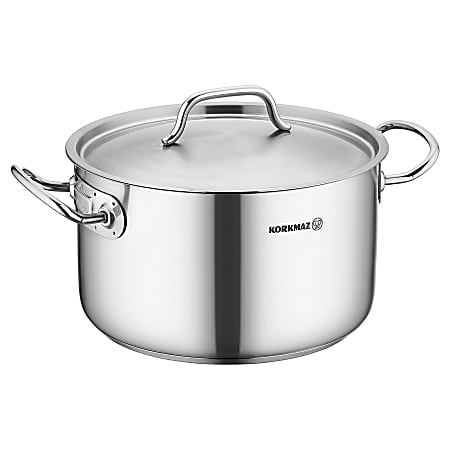 Korkmaz Gastro Proline Stainless Steel Casserole With Lid, 3.6 Liter, Silver