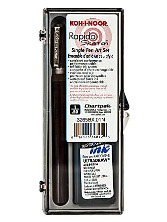 Koh-I-Noor Rapidosketch Technical Pen Set, 0.50 mm, Black Ink