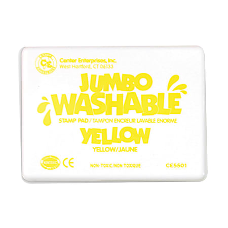 Ready 2 Learn Jumbo Washable Unscented Stamp Pads, 6 1/4" x 4", Yellow, Pack Of 2