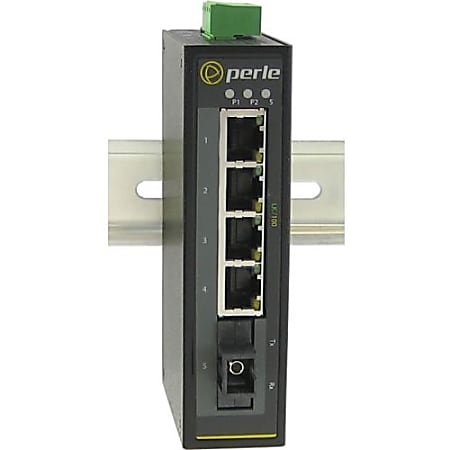 Perle IDS-105F Industrial Ethernet Switch - 5 Ports - 10/100Base-TX, 100Base-BX - 2 Layer Supported - Rail-mountable, Wall Mountable, Panel-mountable - 5 Year Limited Warranty