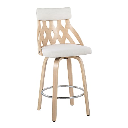 Lumisource York Counter Stool, Cream/Natural