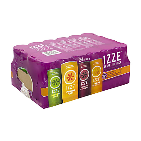 IZZE Sparkling Juice, 8.4 Oz, Assorted Flavors, Pack Of 24