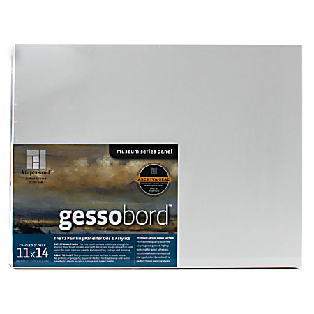 Ampersand Deep Cradle Gessobord 11 x 14 White - Office Depot