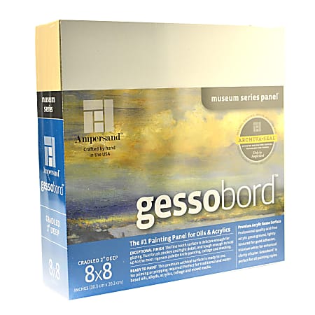 Ampersand Deep Cradle Gessobord 8 x 8 White - Office Depot