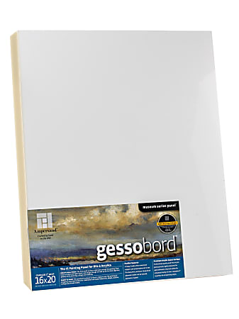 Ampersand Deep Cradle Gessobord, 16" x 20", White