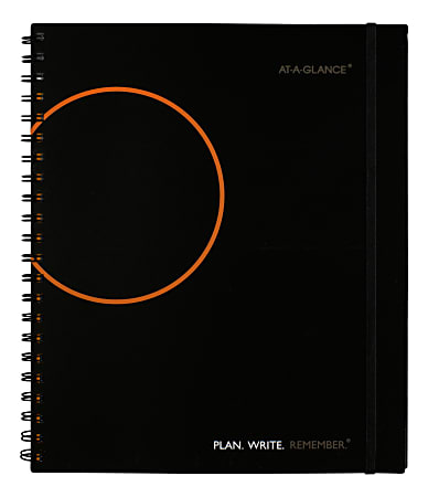 AT-A-GLANCE® Plan. Write. Remember. Planning Notebook With Reference Calendars, 8-1/2" x 11", Black, January To December 2020, 70620905