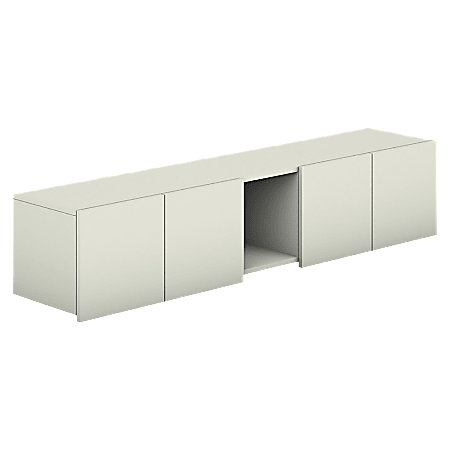 HON® Voi Light Scale Desk Collection Laminate Overhead Storage Cabinet, Brilliant White