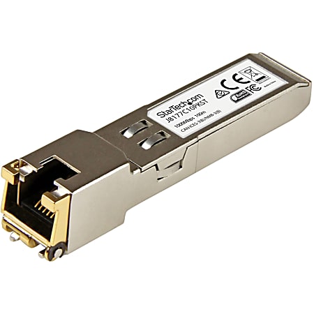 StarTech.com 10 pack HPE J8177C Compatible SFP Module - 1000BASE-T - 1GE Gigabit Ethernet SFP SFP to RJ45 Cat6/Cat5e - 100m - 10 pack HPE J8177C Compatible SFP - 1000BASE-T 1Gbps - 1GbE Module