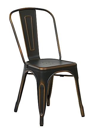 Office Star™ Bristow Armless Chair, Antique Copper, Set Of 4 Chairs