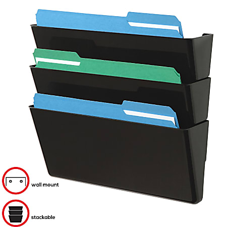 Letter Size Deflecto DocuPocket Stackable Wall File Pocket 13" x 4" x 7" 
