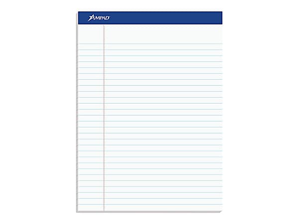 TOPS Docket Letr-Trim Legal Ruled White Legal Pads - 50 Sheets - Double Stitched - 0.34" Ruled - 16 lb Basis Weight - 0