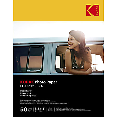 Kodak Premium Picture Paper For Inkjet Printers High Gloss 8 12 x 11 61 Lb  Pack Of 100 Sheets - Office Depot