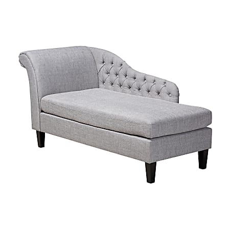 Baxton Studio Upholstered Chaise Lounger Gray Office Depot