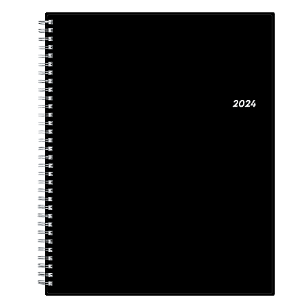 2024 Blue Sky™ Spanish Weekly/Monthly Planning Calendar, 8-1/2" x 11", Solid Black, January to December 2024 , 135723