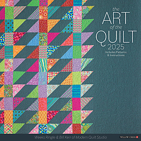 2025 Willow Creek Press Monthly Wall Calendar, 12" x 12", Art Of The Quilt, January 2025 to December 2025, 41444