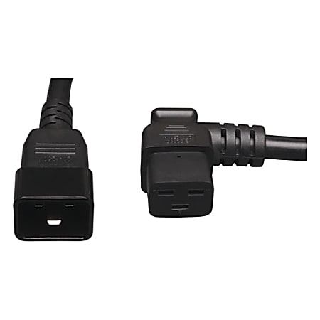 Tripp Lite 2ft Power Cord Extension Cable Right Angle C19 to C20 Heavy Duty 20A 12AWG 2'