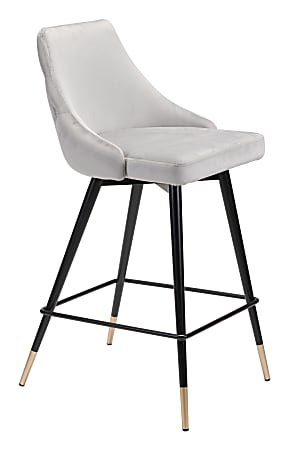 Zuo Modern® Piccolo Counter Chair, Gray/Black