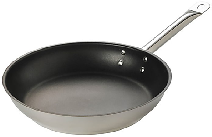 Hoffman Browne Steel Non-Stick Frying Pans, 11", Silver/Black, Pack Of 6 Pans
