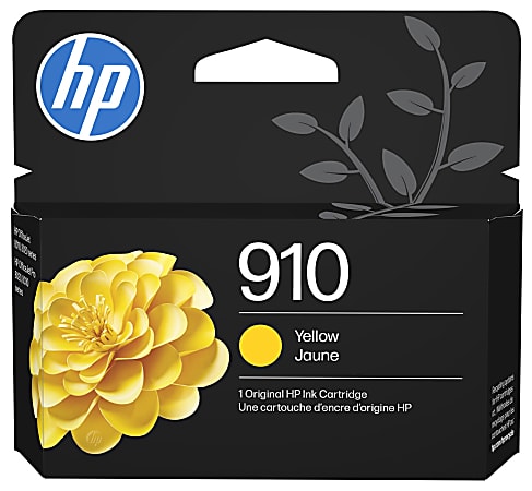 Original HP 910 Yellow Ink Cartridge | Works with HP OfficeJet 8010, 8020 Series, HP OfficeJet Pro 8020, 8030 Series | Eligible for Instant Ink